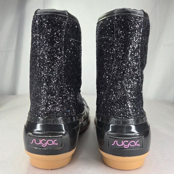 Sugar Women's Skylar Glitter Duck Boots - Black Glitter - Picture 4 of 8